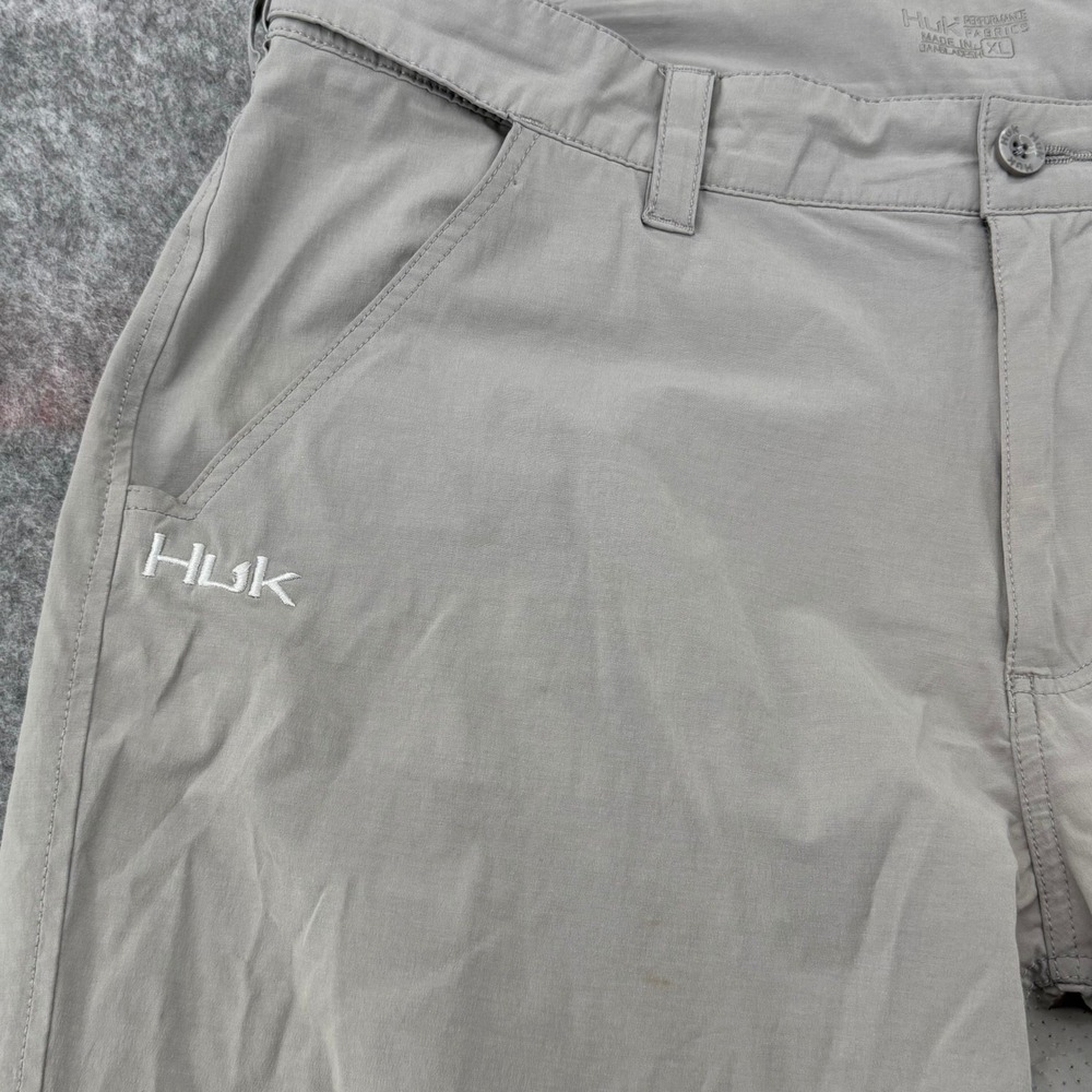Huk Fishing Shorts Mens XL Gray Performance Cargo Pocket Quick Dry Breathable - Picture 4 of 14